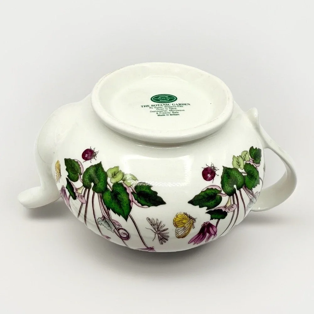 Vintage Portmeirion Botanic Garden 1 Pint Teapot Pink Cyclamen Made in Britain